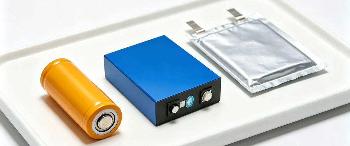 NCM lithium battery cells comparison, prismatic, cylindrical, and pouch cell physical layout NCM lithium battery cells comparison, prismatic, cylindrical, and pouch cell physical layout